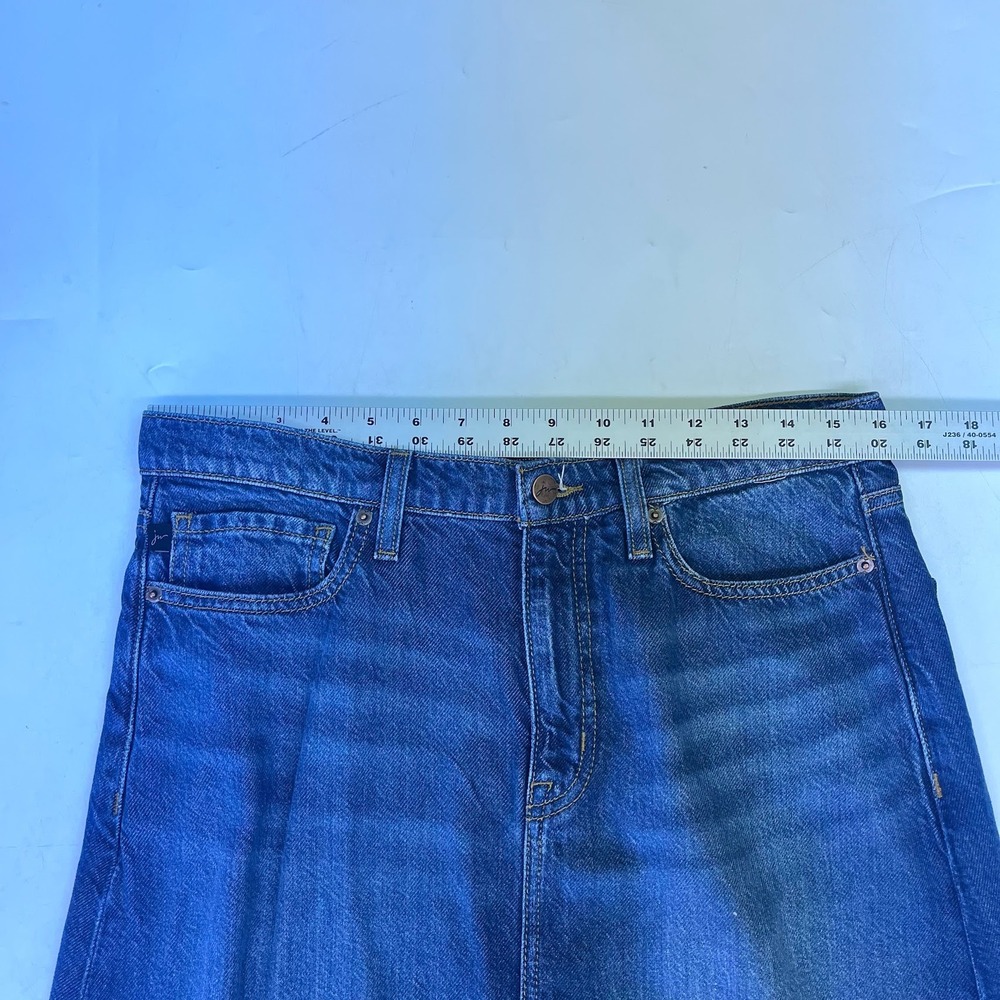 Johnny Was Vienna Maxi Skirt Blue Denim Raw Hem Back Slit Size 30 Womens - Picture 13 of 14